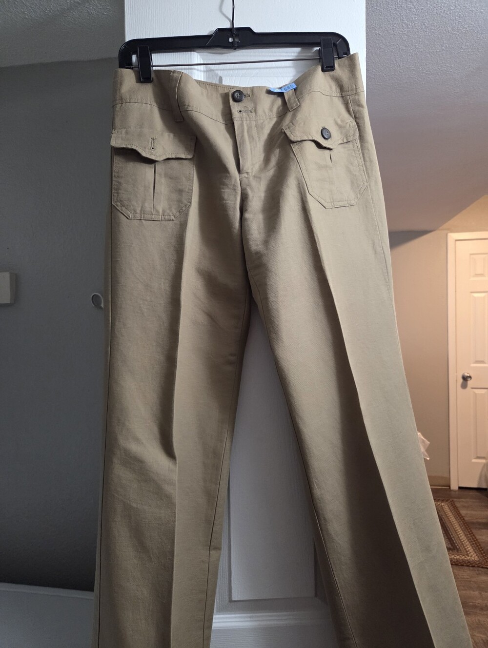 Women's Classic Beige Straight-Leg Pants